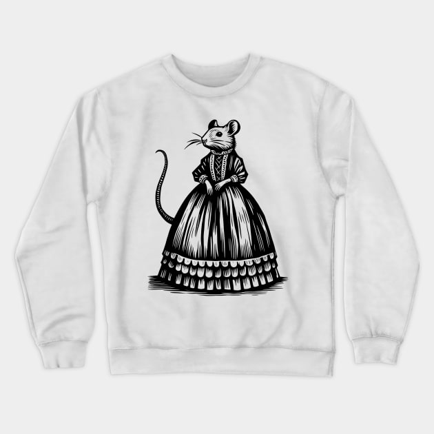 Ladylike Rat Crewneck Sweatshirt by GlitchVibe